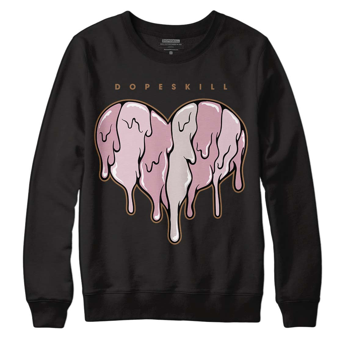 Dunk Low Teddy Bear Pink DopeSkill Sweatshirt Slime Drip Heart Graphic - Black 