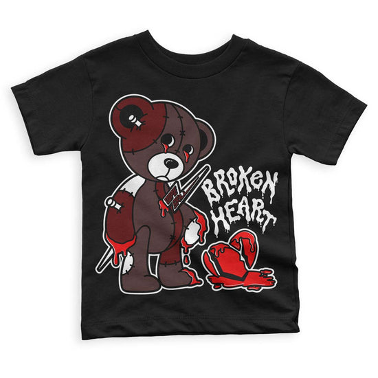 Jordan 12 x A Ma Maniére DopeSkill Toddler Kids T-shirt Broken Heart Graphic Streetwear - Black 