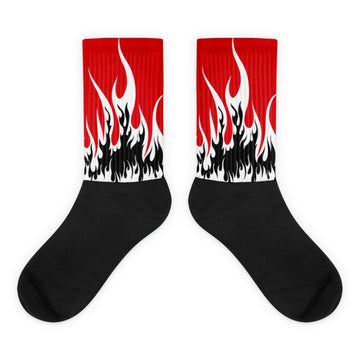 FIRE Sublimated Socks Match Jordan 1 Heritage