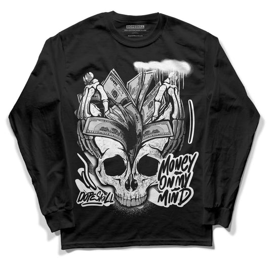 Jordan 1 High 85 Black White DopeSkill Long Sleeve T-Shirt MOMM Skull Graphic Streetwear  - Black 
