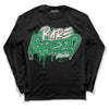 Jordan 2 Retro Lucky Green DopeSkill Long Sleeve T-Shirt Rare Breed Graphic Streetwear - Black 