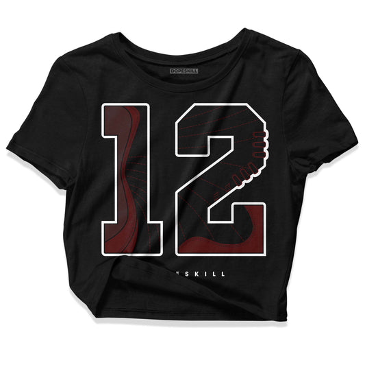 Jordan 12 x A Ma Maniére DopeSkill Women's Crop Top No.12 Graphic Streetwear - Black 