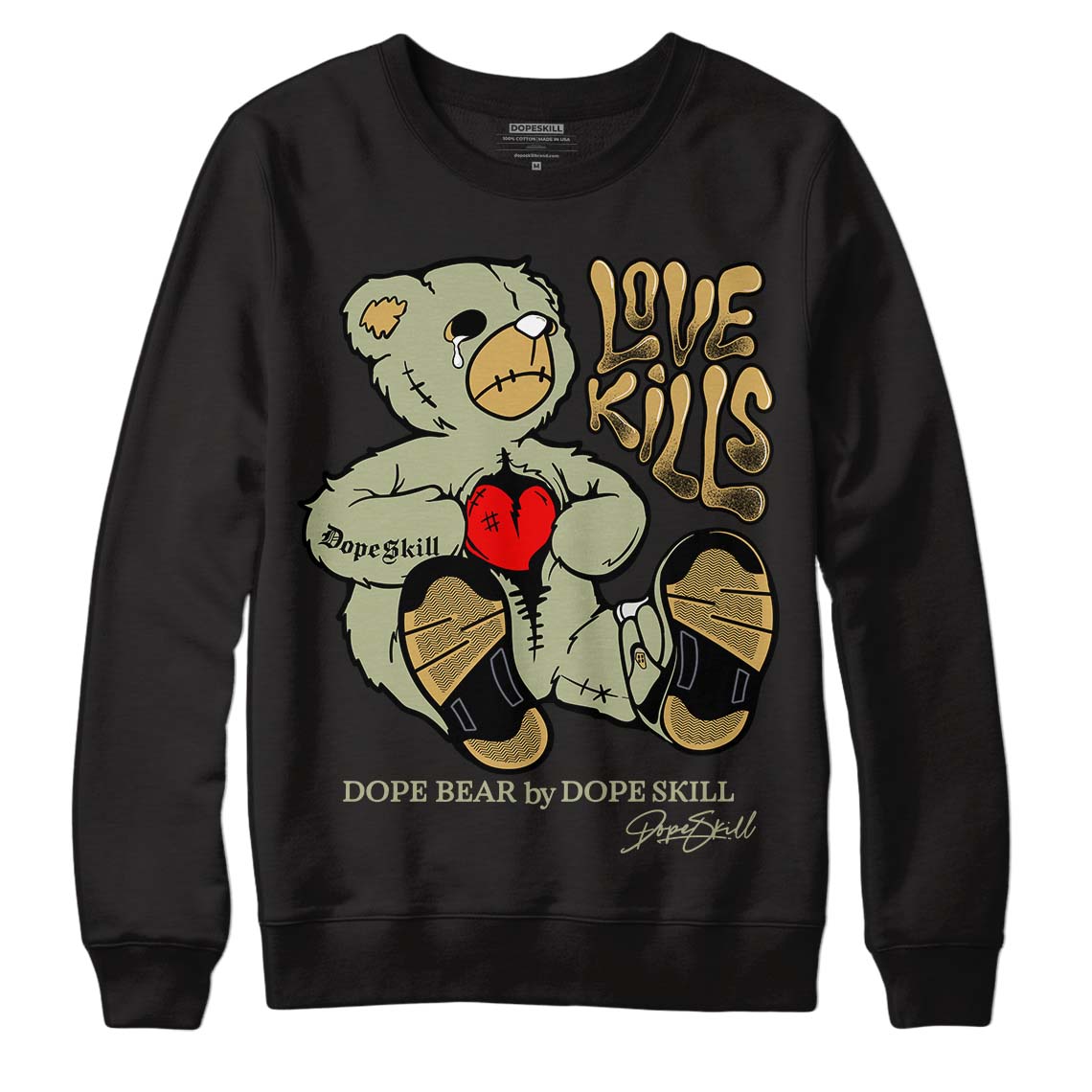 Jade Horizon 5s DopeSkill Sweatshirt Love Kills Graphic - Black 