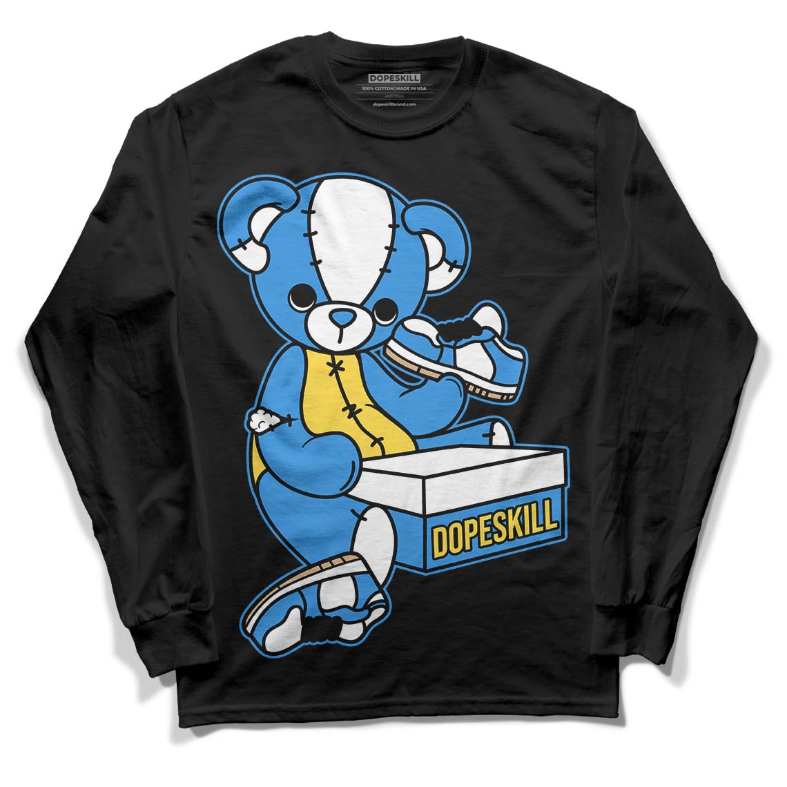 SB Dunk Low Homer DopeSkill Long Sleeve T-Shirt Sneakerhead BEAR Graphic - Black