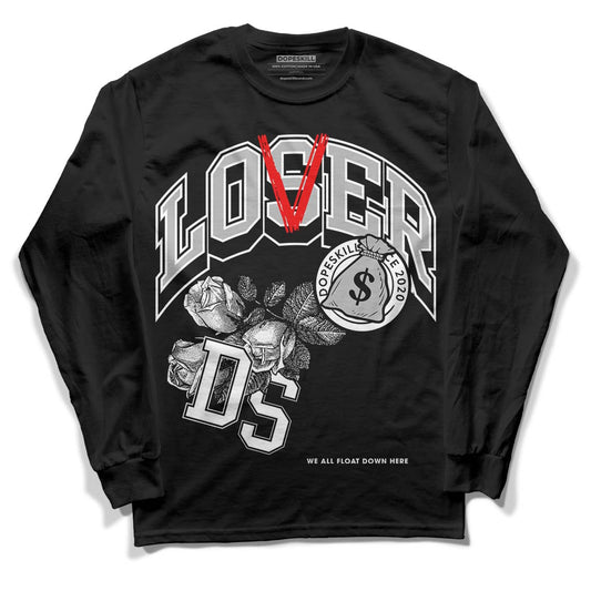 Jordan 1 High 85 Black White DopeSkill Long Sleeve T-Shirt Loser Lover Graphic Streetwear  - Black 