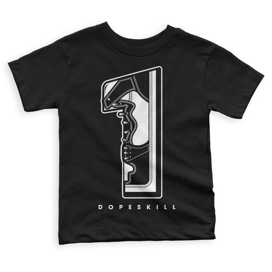 Panda White Black Dunk Low DopeSkill Toddler Kids T-shirt No.1 Graphic - Black 