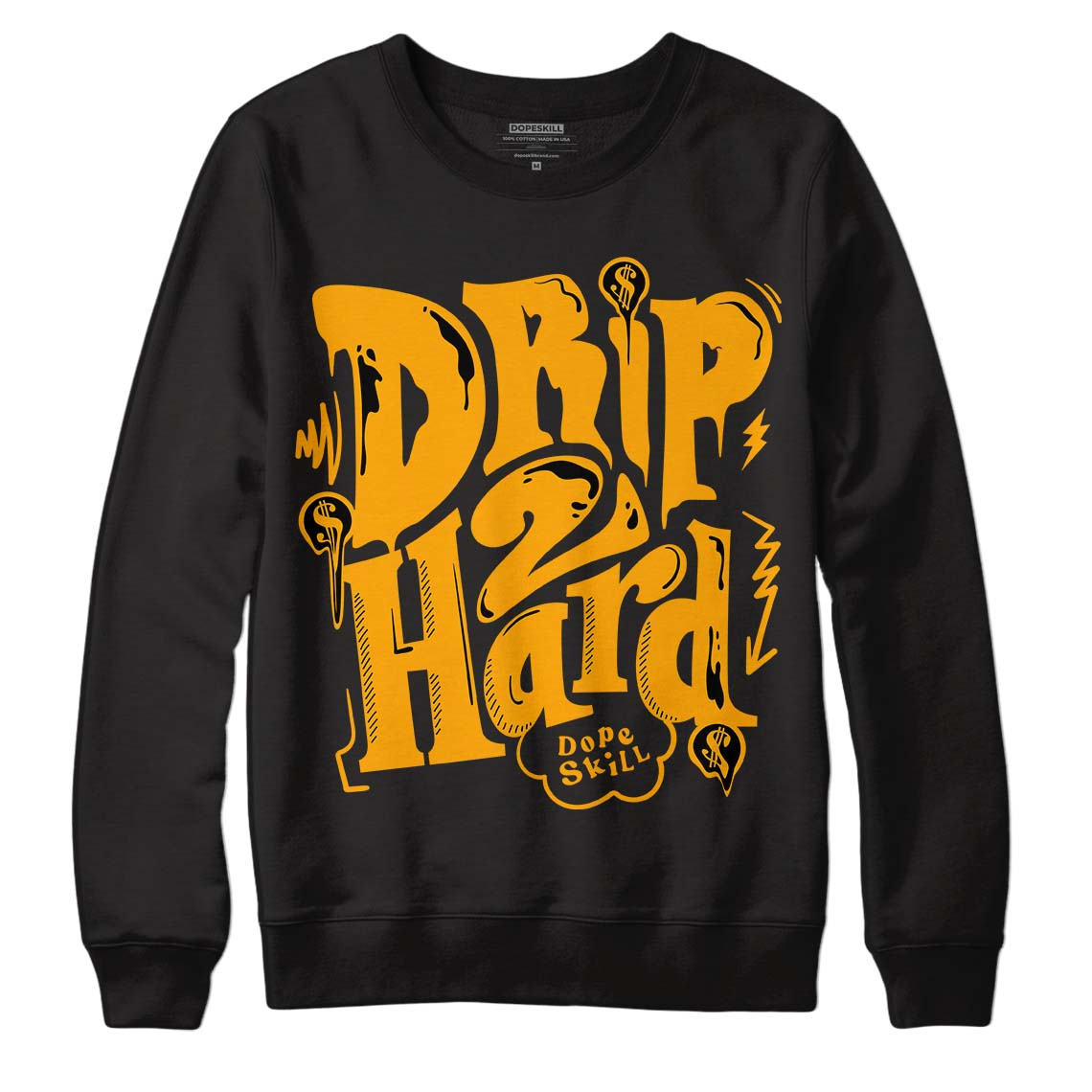 Black Taxi 12s DopeSkill Sweatshirt Drip Too Hard Graphic - Black 