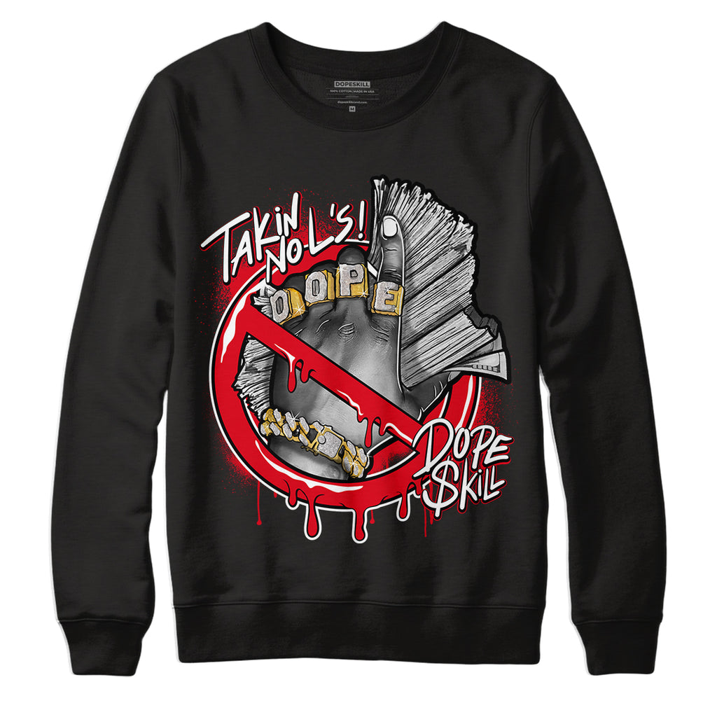 Jordan 1 Heritage DopeSkill Sweatshirt Takin No L's Graphic - Black