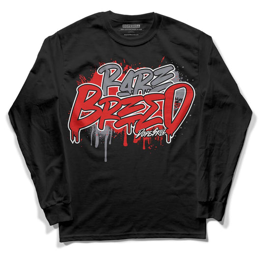 Gym Red 9s DopeSkill Long Sleeve T-Shirt Rare Breed Graphic - Black