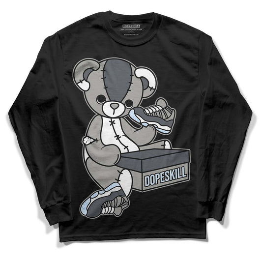 Cool Grey 11s DopeSkill Long Sleeve T-Shirt Sneakerhead BEAR Graphic, hiphop tees, grey graphic tees, sneakers match shirt - Black