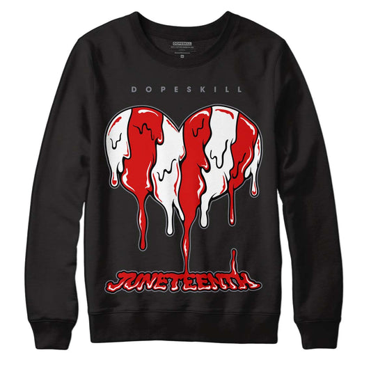 Gym Red 9s DopeSkill Sweatshirt Juneteenth Heart Graphic - Black