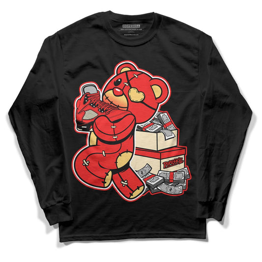 Dunk On Mars 5s DopeSkill Long Sleeve T-Shirt Bear Steals Sneaker Graphic - Black