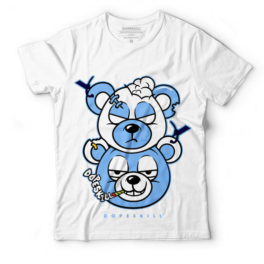 AJ 6 University Blue DopeSkill T-Shirt New Double Bear Graphic