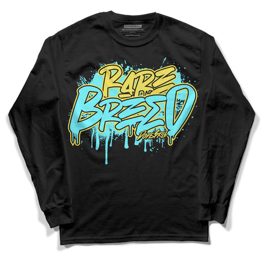 Aqua 5s DopeSkill Long Sleeve T-Shirt Rare Breed Graphic - Black 