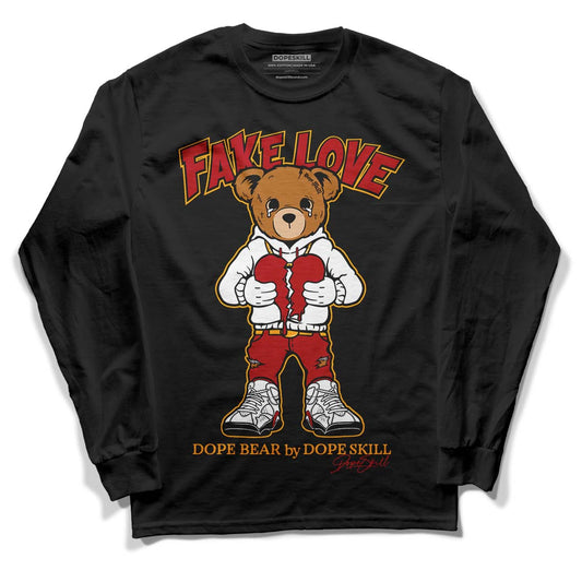 Cardinal 7s DopeSkill Long Sleeve T-Shirt Fake Love Graphic - Black 