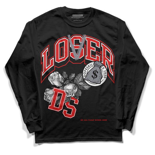 Gym Red 9s DopeSkill Long Sleeve T-Shirt Loser Lover Graphic - Black