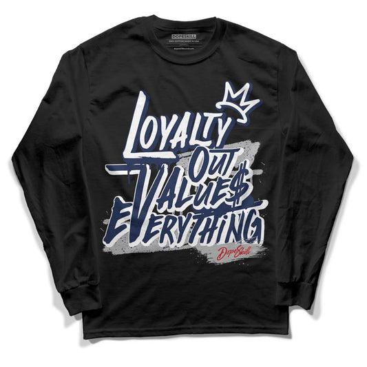 Midnight Navy 4s DopeSkill Long Sleeve T-Shirt LOVE Graphic - Black