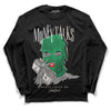 Jordan 2 Retro Lucky Green DopeSkill Long Sleeve T-Shirt Money Talks Graphic Streetwear  - Black 