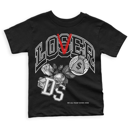 Panda White Black Dunk Low DopeSkill Toddler Kids T-shirt Loser Lover Graphic - Black 