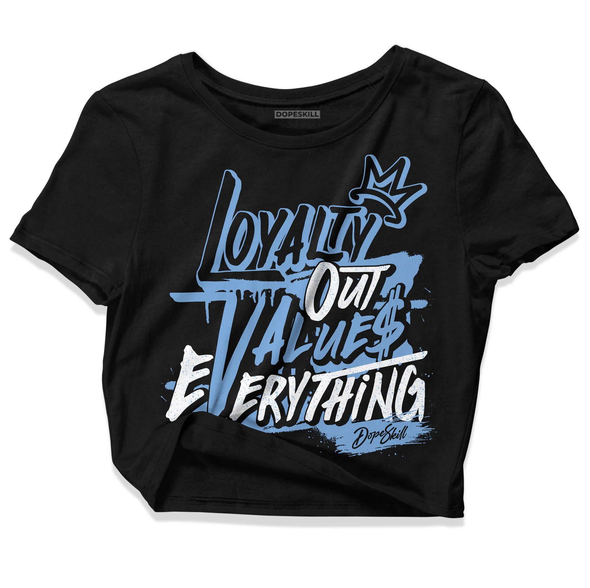 Jordan 5 Retro University Blue DopeSkill Women's Crop Top LOVE Graphic Streetwear - Black