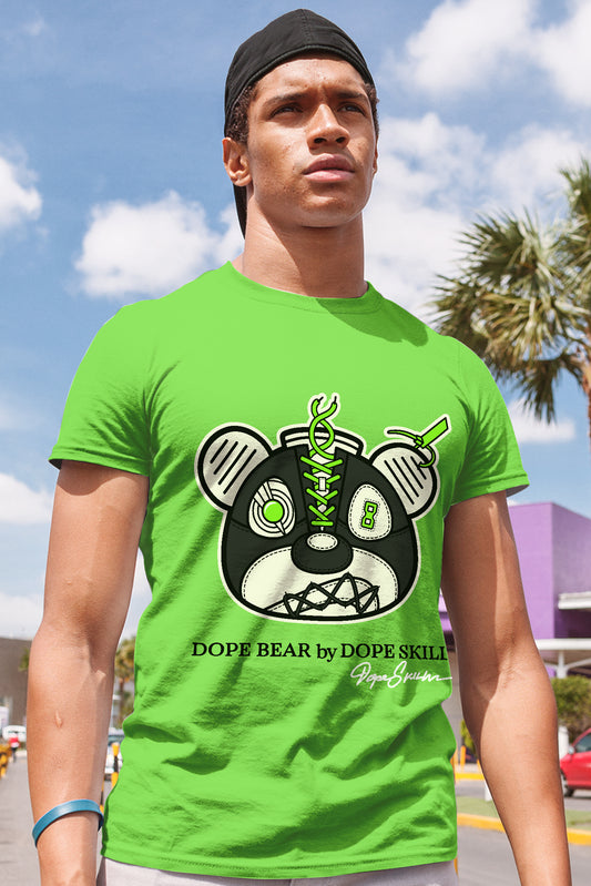 AJ 6 Electric Green DopeSkill Green T-shirt Sneaker Bear Head Graphic