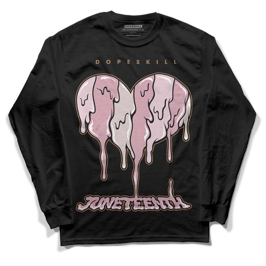 Dunk Low Teddy Bear Pink DopeSkill Long Sleeve T-Shirt Juneteenth Heart Graphic - Black 