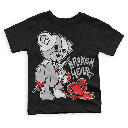 Black Metallic Chrome 6s DopeSkill Toddler Kids T-shirt Broken Heart Graphic - Black