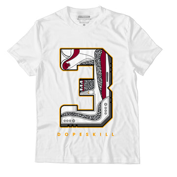 AJ 3 Cardinal Red DopeSkill T-Shirt Number No.3 Graphic