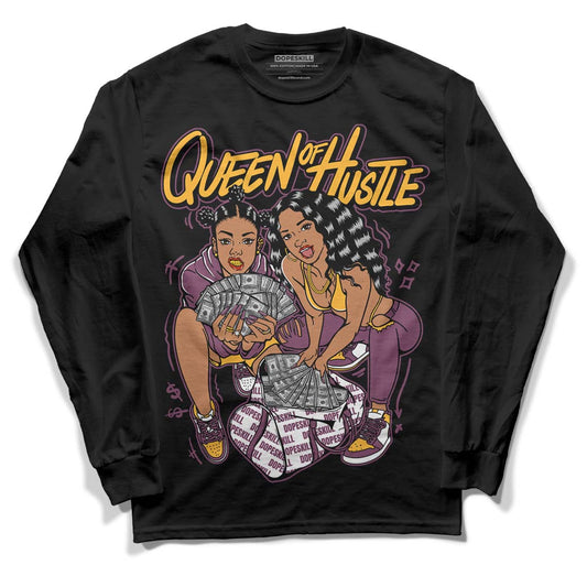 Brotherhood 1s High OG DopeSkill Long Sleeve T-Shirt Queen Of Hustle Graphic - Black