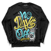 Aqua 5s DopeSkill Long Sleeve T-Shirt No Days Off Graphic - Black 