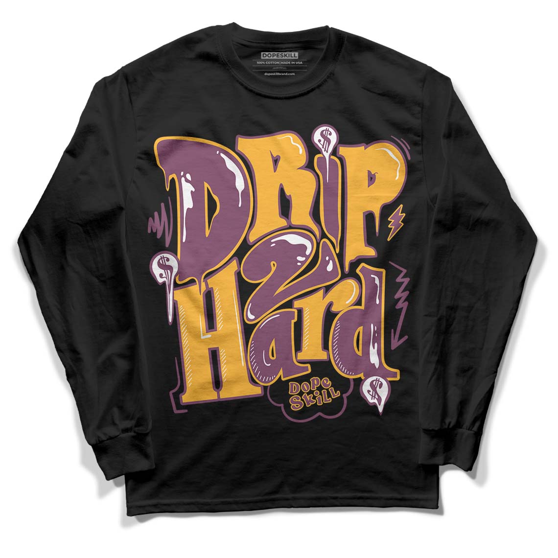 Brotherhood 1s High OG DopeSkill Long Sleeve T-Shirt Drip Too Hard Graphic - Black