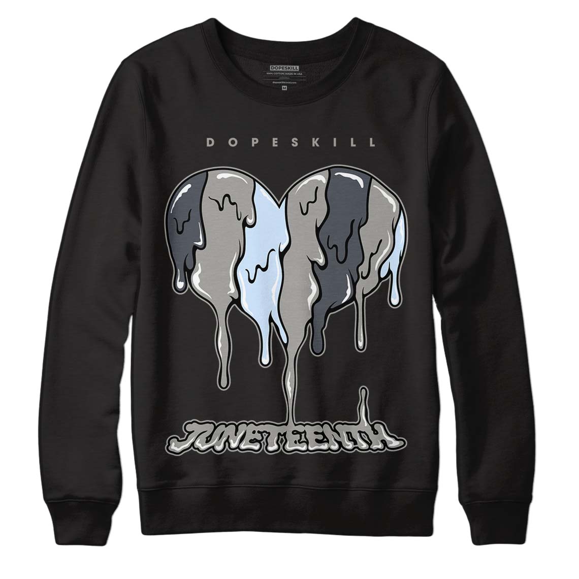 Jordan 6 Retro Cool Grey DopeSkill Sweatshirt Juneteenth Heart Graphic Streetwear - Black 