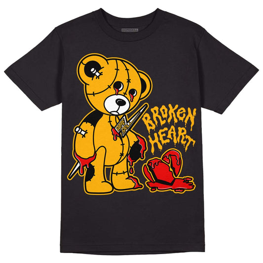 Goldenrod Dunk DopeSkill T-Shirt Broken Heart Graphic - Black