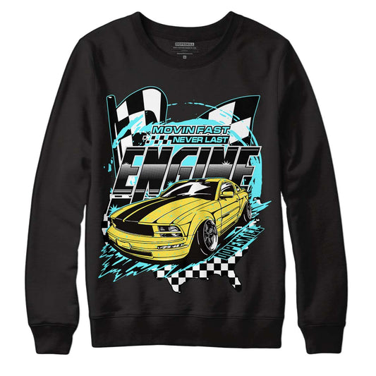 Aqua 5s DopeSkill Sweatshirt ENGINE Tshirt Graphic - Black