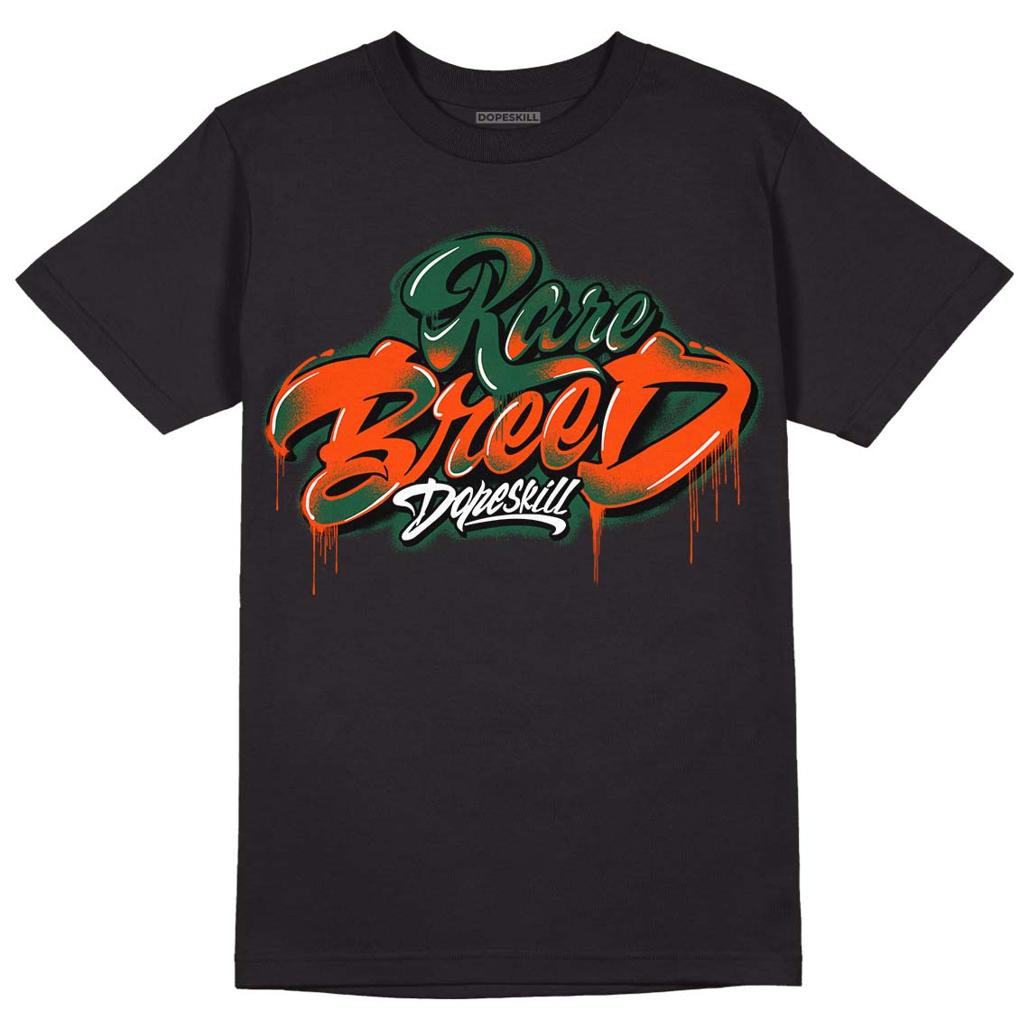 Dunk Low Team Dark Green Orange DopeSkill T-Shirt Rare Breed Type Graphic - Black