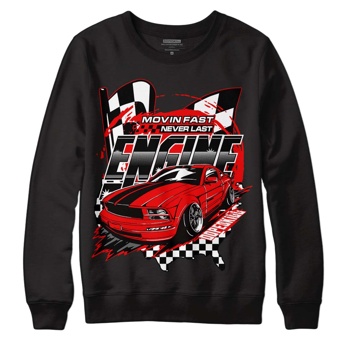 Cherry 11s DopeSkill Sweatshirt ENGINE Tshirt Graphic - Black