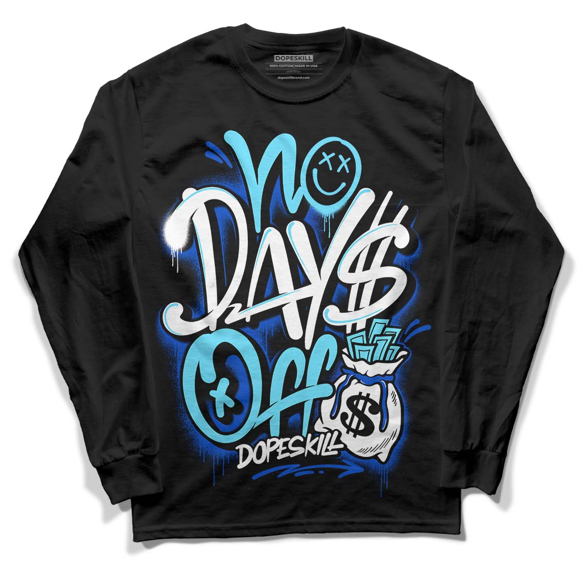 SB Dunk Argon DopeSkill Long Sleeve T-Shirt No Days Off Graphic - Black 