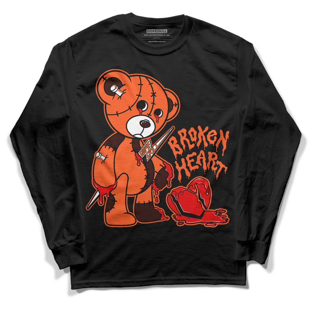 Starfish 1s DopeSkill Long Sleeve T-Shirt Broken Heart Graphic - Black