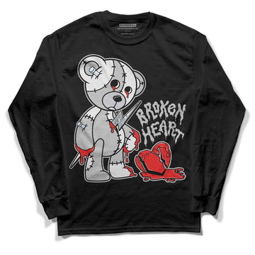 Black Metallic Chrome 6s DopeSkill Long Sleeve T-Shirt Broken Heart Graphic - Black