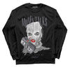 Fire Red 9s DopeSkill Long Sleeve T-Shirt Money Talks Graphic - Black