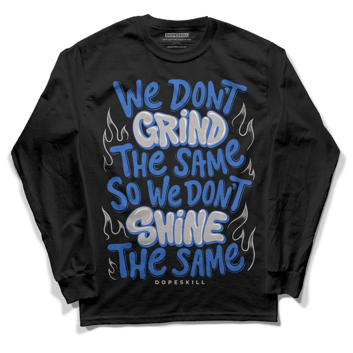 Jordan 1 High OG "True Blue" DopeSkill Long Sleeve T-Shirt Grind Shine Graphic Streetwear - Black 