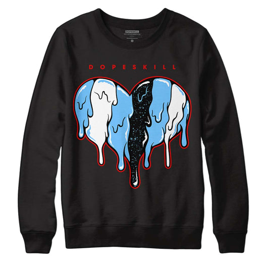 Travis Scott x Jordan 4 Retro 'Cactus Jack' DopeSkill Sweatshirt Slime Drip Heart Graphic Streetwear - Black 