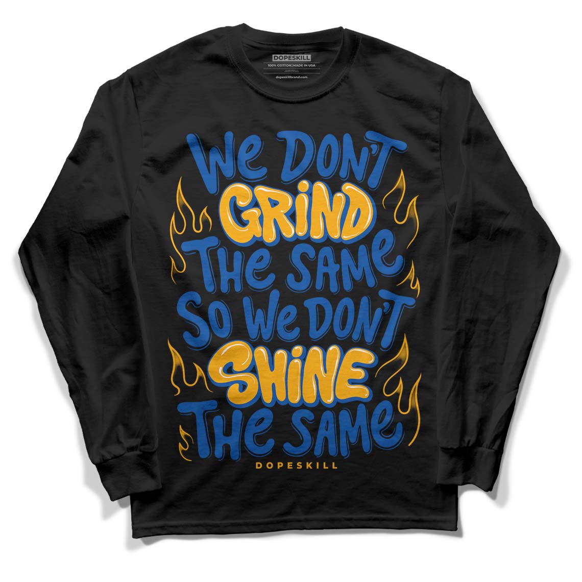 Dunk Blue Jay and University Gold DopeSkill Long Sleeve T-Shirt Grind Shine Graphic Streetwear - Black 