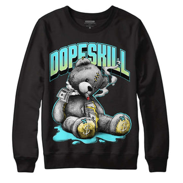 Aqua 5s DopeSkill Sweatshirt Sick Bear Graphic - Black 