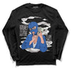 True Blue 1s DopeSkill Long Sleeve T-Shirt Money Is The Motive Graphic - Black