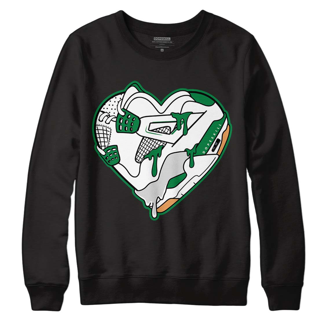 Nike SB x Jordan 4 “Pine Green” DopeSkill Sweatshirt Heart Jordan 4 Graphic Streetwear - Black