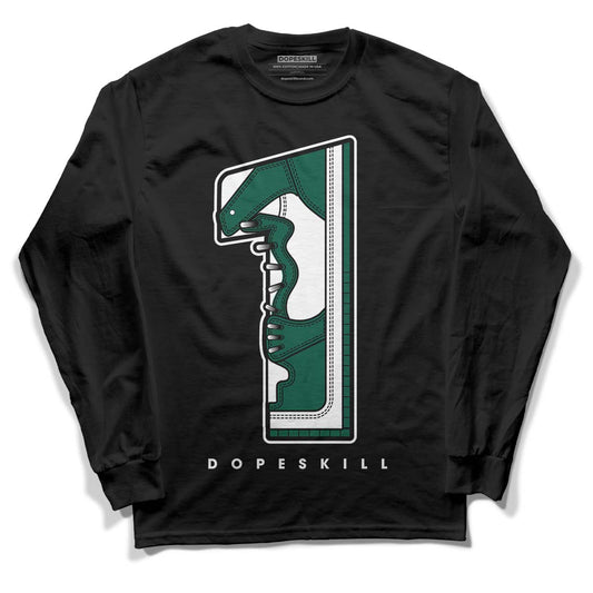 Lottery Pack Malachite Green Dunk Low DopeSkill Long Sleeve T-Shirt No.1 Graphic - Black