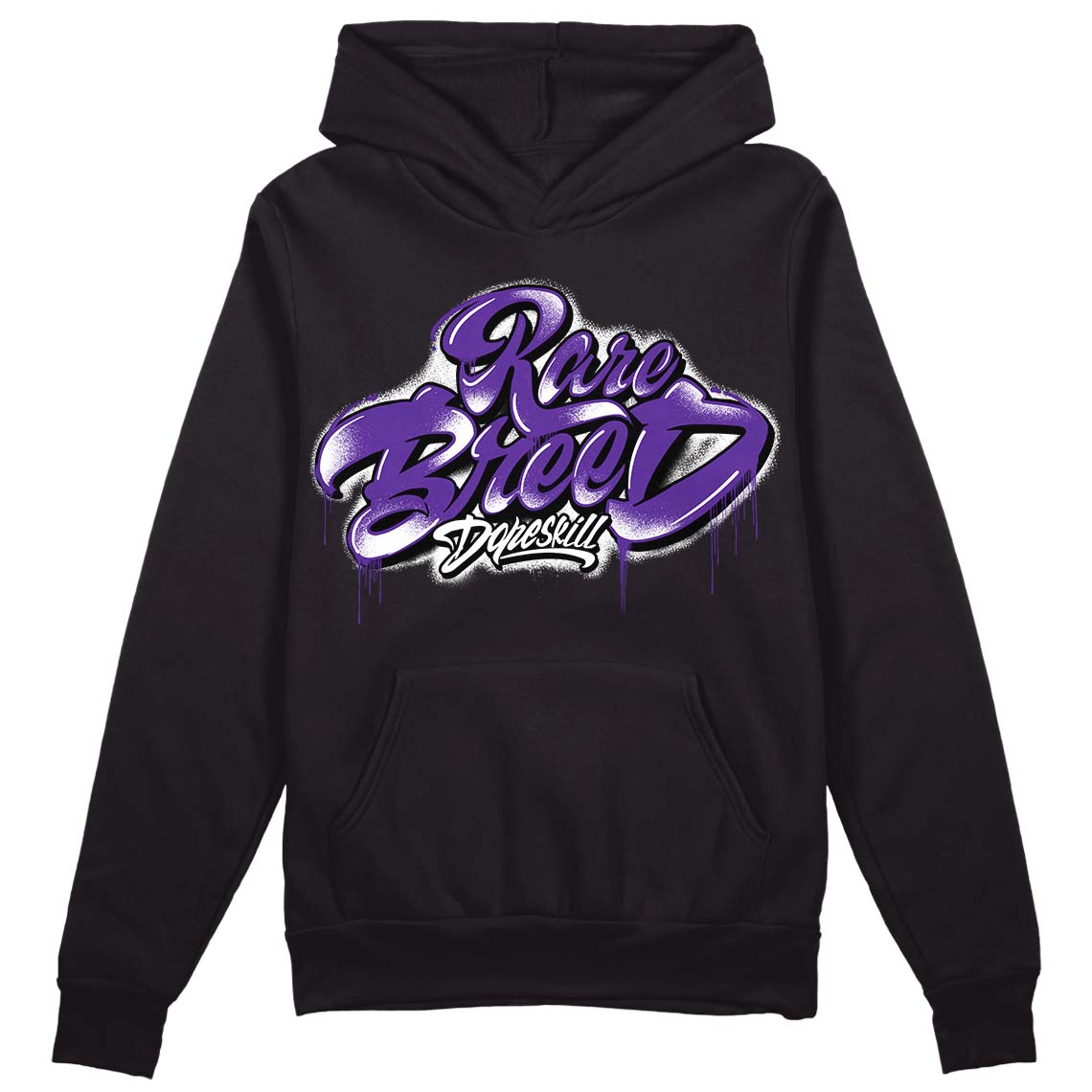 Court Purple 13s DopeSkill Hoodie Sweatshirt Rare Breed Type Graphic - Black 