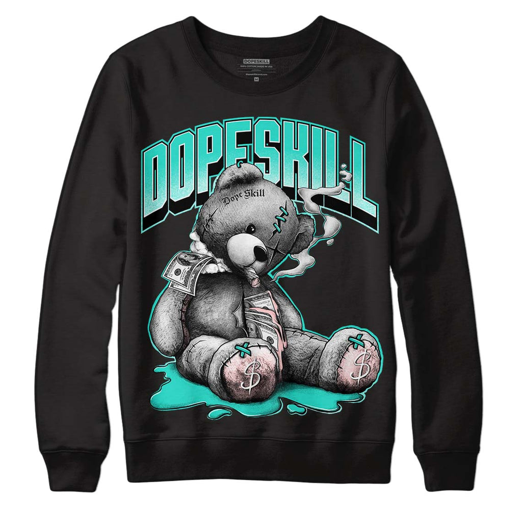 Green Snakeskin Dunk Low DopeSkill Sweatshirt Sick Bear Graphic - Black
