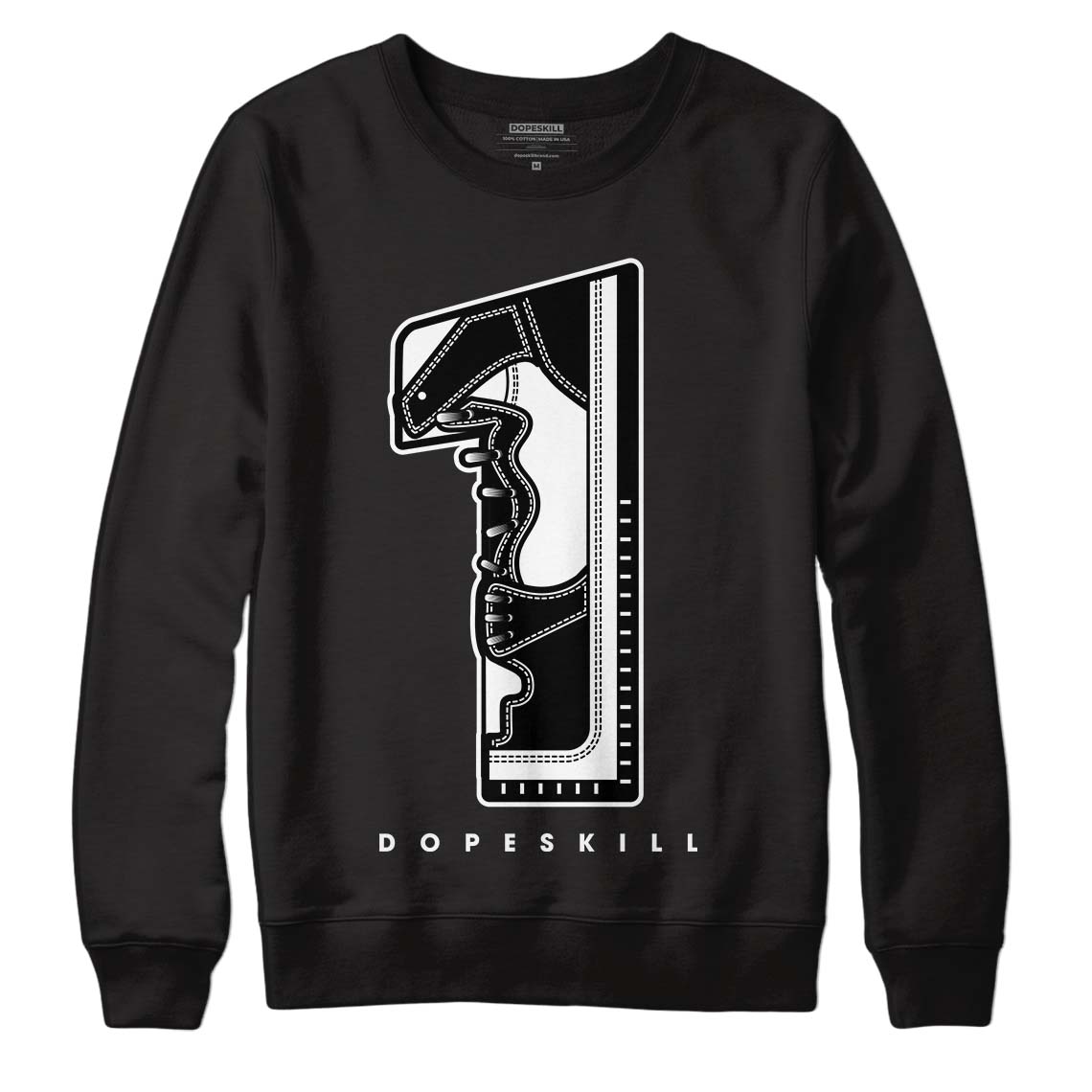 Jordan 1 High 85 Black White DopeSkill Sweatshirt No.1 Graphic Streetwear - Black 